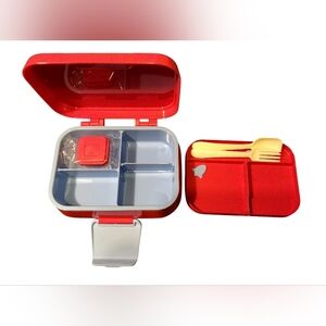 Kids Leak Proof Multiple Compartments Bento Lunch Box with Utensils